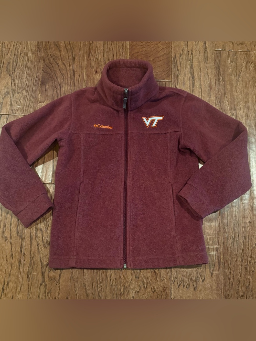 Boys Virginia Tech Columbia Zip Up Fleece Size Small(8)